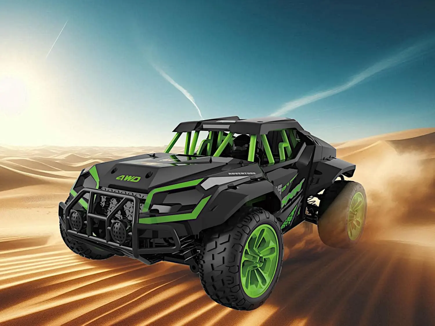 1/16 RC Off-Road 4WD Buggy - 380 Brushed Motor RTR Electric Remote Control Racing Vehicle (25kmph), 12in All-Terrain Toy UTV with LED Headlights, Spare Tire, Ideal Gift for 12 Years Above, Birthdays
