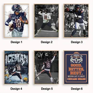 CHICAGO BEARS QB POSTERS, Chicago Caleb  poster bundle football art prints collection fan wall decor