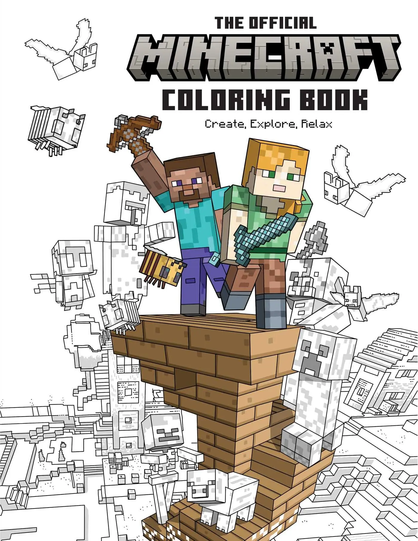 The Official Minecraft Coloring Book: Create, Explore, Relax!: Colorful Storytelling for Advanced Artists -- Insight Editions - Paperback