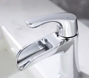 Modern Single Handle Bathroom Sink Faucet,Drain Assembly Chrome Chrome Finish