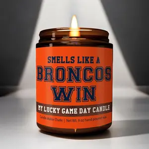 Smells Like a Broncos Win Sport Candle, Soy Wax Candle Gift, Football Candle, Victory Candle, Football Fan Gift, Gift for Winners, Sport Win Candle Gift, Christmas Gift Idea, Gift For Lover Him Her, Game Day Decor