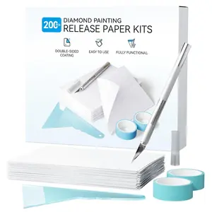 ARTDOT 200-Piece Double-Sided Non-Stick Release Paper for Diamond Art Kits for Adults, 15x10 cm Thickened Cover Replacement Sheets as Diamond Painting Accessories and Tools