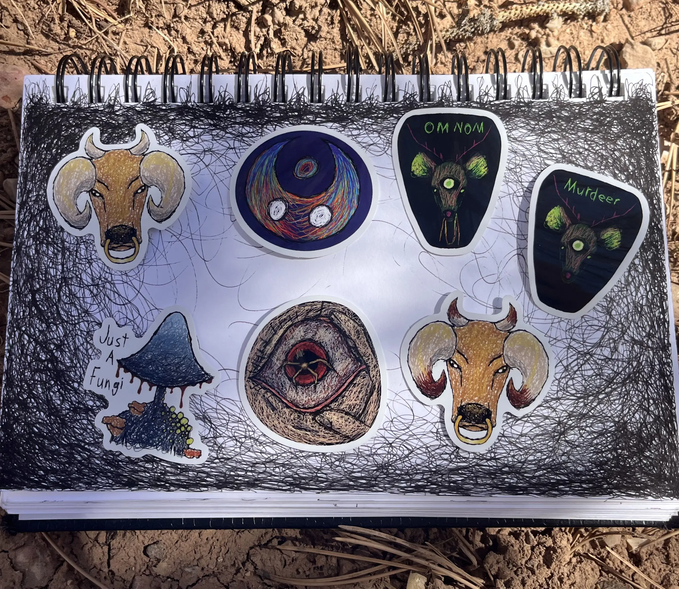 Doodle Monster Stickers 1.5"X1.5"