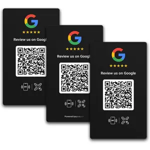 Review Card 3-Pack + For Boosting Business Reviews + Black + NFC Tap & QR Code + Supports 3 Different Stores or Same +  Phones Compatible + No App/Subscription