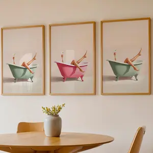 Funny Animal Bathtub Poster, Chic Woman Legs Bath Wall Art, Quirky Bathroom Decor Prints, Vintage Tub Art Print, Self-Care Wall Artwork, Aesthetic Home Decor for Spa, Salon, Guest Room