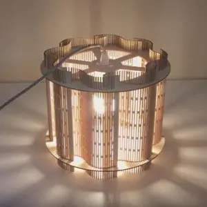 Laser cut wooden lamp shade  Base included