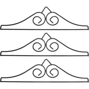 3pc Sturdy Garden Flag Pole Accessories Durable Metal Hanging Rack for Outdoor Flags Easy to Install Flag Post Stand for Parties and Special Occasions Black