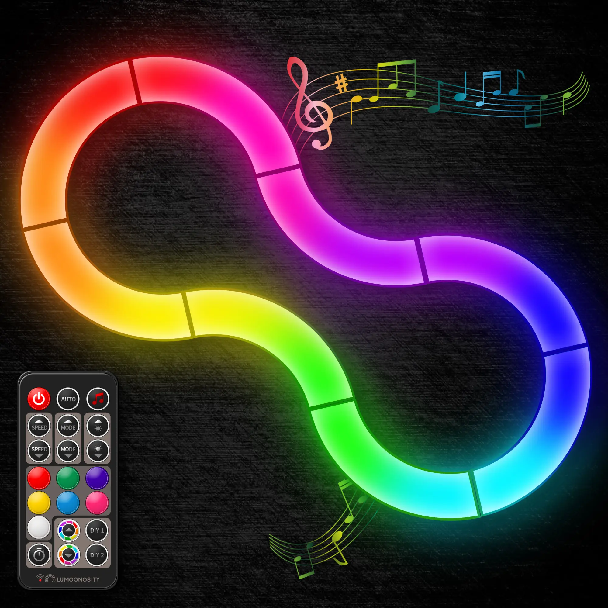 Arc Light - Dream Color Arc Shaped LED Light with RF Remote - Music ...