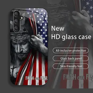 Suitable for [Galaxy A16 5g] stars and stripes Jesus New stylish high quality glass protective case affordable anti-drop anti-fingerprint 995