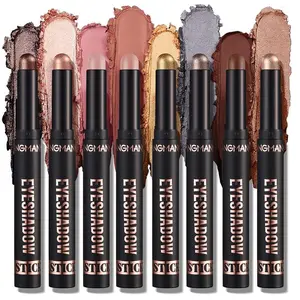 Cream Eyeshadow Stick Gift Set, 8 PCS Soft Smooth MatteEarth & Bright Metal Color Contour Sticks, Waterproof & Long-Lasting Makeup Cosmetic
