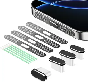 4 Pack USB C Port Cover, Type C Charging Port Plug Cover with Speaker Dust Cover, Phone Accessories for iPhone 17, iPhone 15/16/16 Plus/16 Pro/16 Pro Max