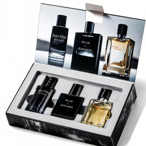 Jean Miss Men's 3-Pack 30ml Perfume Set - Citrus, Woody, Spicy, Jasmine, Cedar, Ginger Notes, 6+ Hours Long-Lasting Fresh Fruity Natural Scents, Premium Daily Wear, Ideal Birthday Gift for Adult Men's Office Use