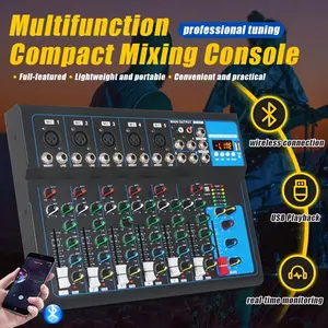 New Gh7 Mixer Portable Usb Dj Mixing Console 7 Channel Band Computer sound card