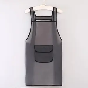 Clear TPU Apron, Waterproof & Oil-proof Apron with Pocket, Kitchen Cooking & Cleaning Apron, Cooking Apron for Home Kitchen