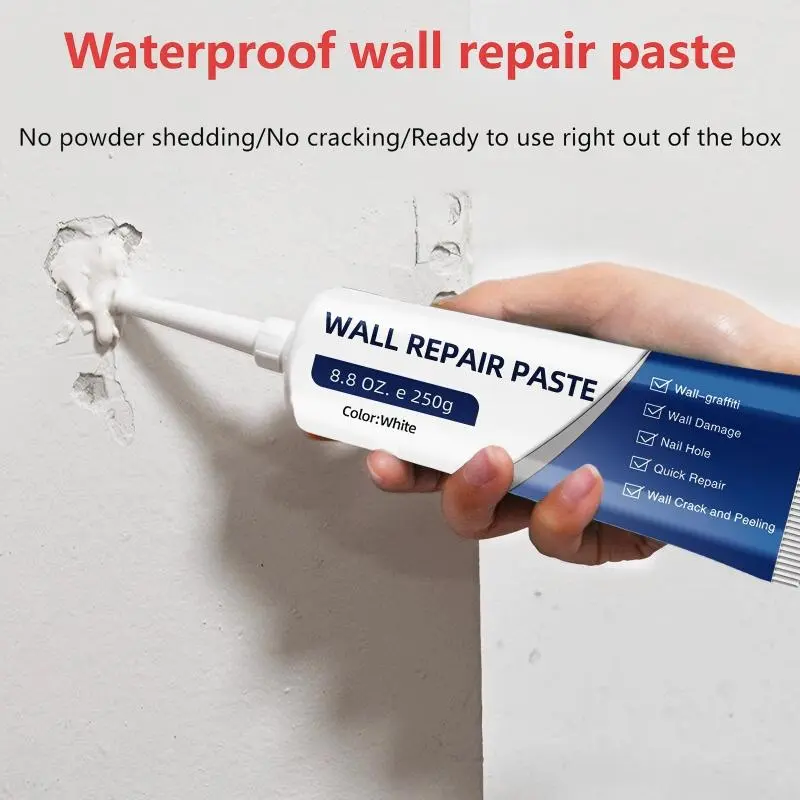 Wall Repair Kit with Scraper, White Spackle Paste for Drywall Repair, Fill Nail Holes, Wall Cracks, Dents & Small Damage, DIY Home Repair Tool