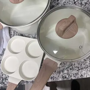 25-Piece Non-Stick Ceramic Granite Cookware Set with Stay-Cool Handles, Induction Compatible Pots and Pans Set for Healthy Cooking