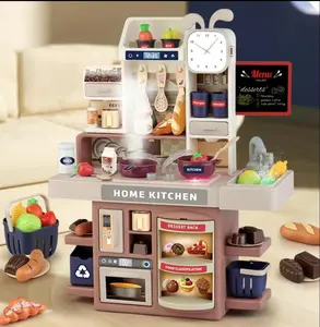 Pretend Play Kitchen Toy for Kids Light & Sound Cooking Set with Realistic Steam Effect Interactive Kitchen Playset Fun Educational Toy Gift for Toddlers