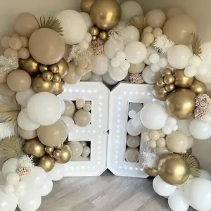 140pcs White Sand Beige Nude Balloons Arch Garland Kit Golden Ballon Wedding Birde to Be Baby Shower Baptism Birthday Decoration