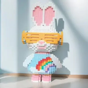 5229 Piece Fashion Rabbit Glasses Building Blocks, Building Set, Building Block Sets, DIY Handmade Gift Perfect for Halloween and Christmas, School Rewards