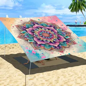 1PCS - Bohemian Style Sunshade - Sunshade, lightweight polyester material, suitable for beach, camping, garden, picnic - Outdoor adventure sun protection (poles not included)