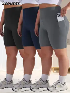 High Waist Tight-Fitting Leggings Set, Side Pockets, High Stretch, Four-Way Stretch, Yoga Pants, Sports Fitness Shorts, Summer Casual Wear, High Waisted Shorts