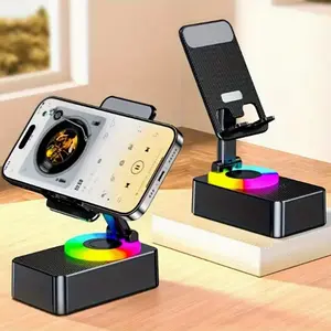 Wireless Bluetooth Multifunctional Speaker with Phone Stand, HD Surround Sound, Wireless Speaker with Adjustable & Foldable Phone Holder, 6H playback time, Compatible with iPhone/iPad/Samsung, Suitable for giving as Christmas gifts.