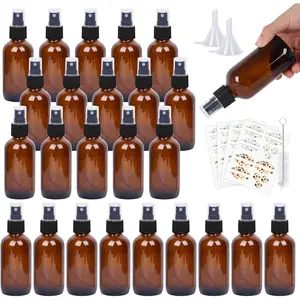 24 Pack 4 oz   Bottles with Fine Mist Sprayer, 120 ml Glass Travel Bottles for  Essential Oils Cleaning Solutions Perfumes and Liquids