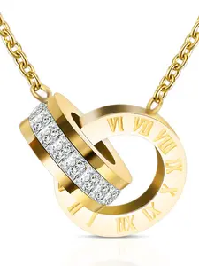 13mm Elegant Roman Numeral Titanium Steel Necklace, 18k Stainless Steel, Versatile Fashion Jewelry for All Occasions