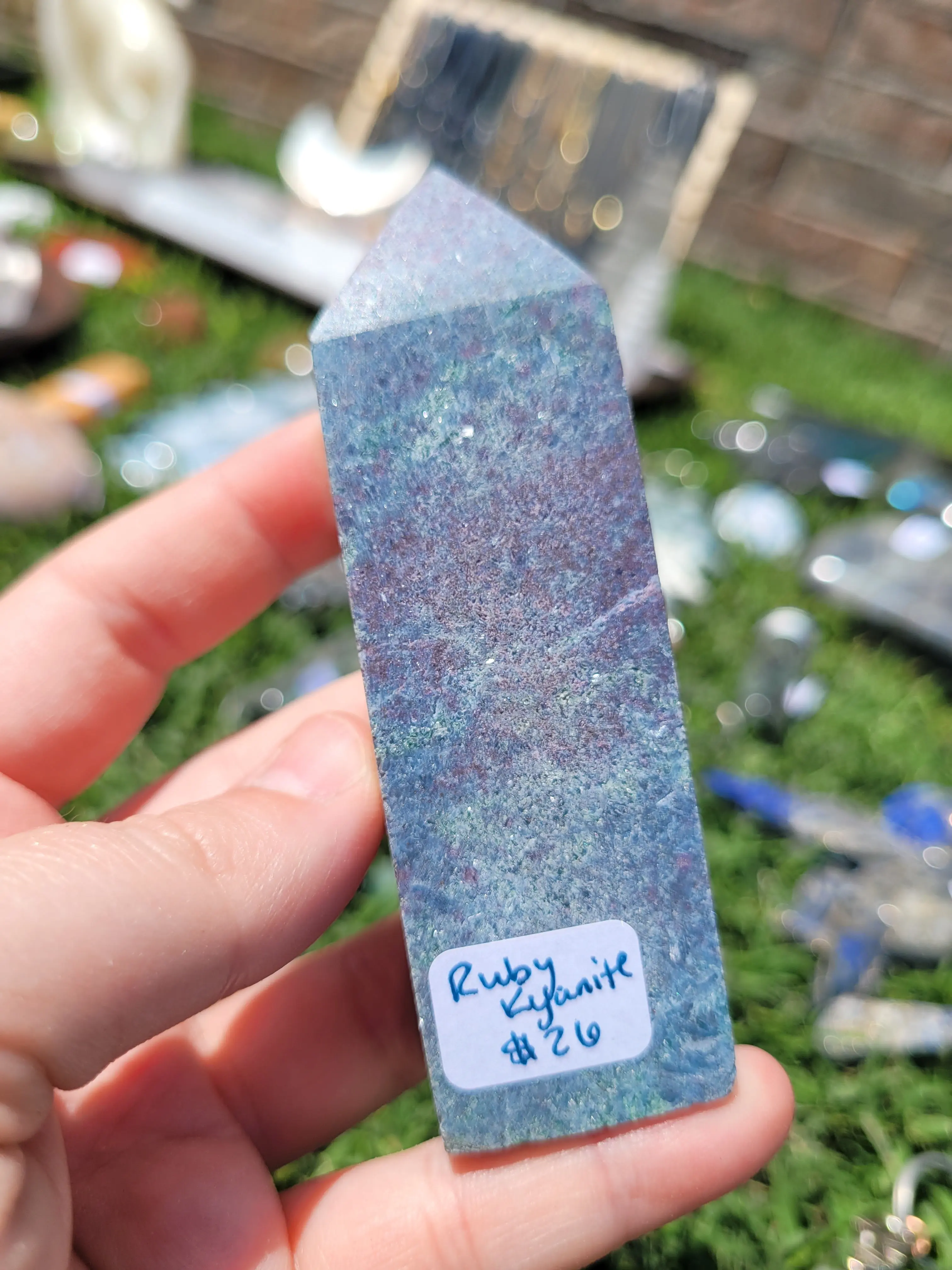 Ruby in Kyanite Tower - Square Cut - Natural Stone
