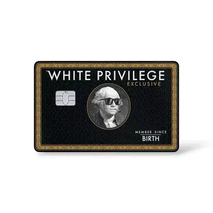 White Privilege Exclusive Member Since Birth Credit Card Cover Premium Waterproof Vinyl Debit Card Skin Quirky Charm Gag Gift Decal Sticker