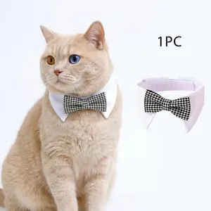 Houndstooth Pattern Bow Tie for Dogs & Cats, Fashionable Pet Neck Accessories for Wedding & Special Occasions, Pet Supplies