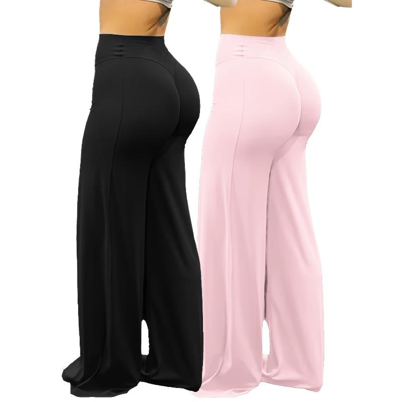 2026  Spring Activewear Essential! 2-Piece Plus-Size Women’s Wide-Leg Yoga Pants Set | Comfortable for Outdoor Yoga, Fitness & Casual Outings | Trendy Athleisure Staple
