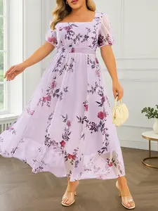 Women's Floral Print Tie Shoulder Cami Dress,Women Dress for Summer, Casual Formal Dress， body con   wendy  tiana  prom  dress high-waisted dress vacation  dresses Womenswear Fitted Bohemian Boho Outfit Clothes