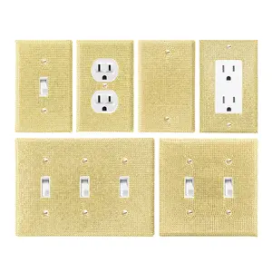 Sparkling Diamond Wall Panel, Switch Light Panel, Decorative Durable Cover, Dual Toggle Socket Panel