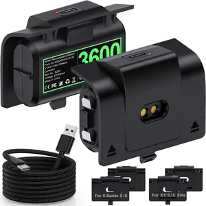 BEBONCOOL Upgraded Fast Charging Rechargeable Battery Packs for Xbox Controller - 2x3600mWh(2x1500mAh) Long Lasting Batteries Packs with 4 Battery Covers for Xbox One/Series X|S, Xbox One S/X/Elite Controller