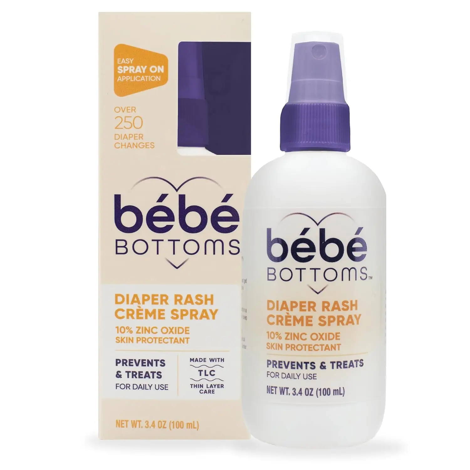 Diaper Rash Cream Spray - Paraben, Dye & Fragrance Free, No-Rub Touch Free Application for Sensitive Skin - Quick Relief & Comfort (100 ml)
