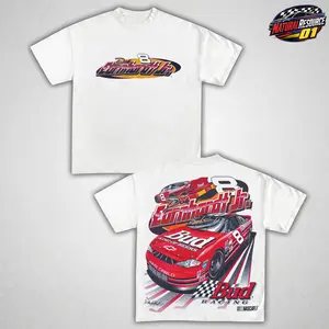 Vintage Dale Earnhardt Jr. NASCAR X BUDWEISER T-Shirt, Nascar Racing Shirt, Retro Vintage Style Graphic Tee, Stock Car Fan Gift, Y2K Fashion T-shirt, Casual Streetwear Look, Unisex Casual Cotton T-shirt Fabric Breathable