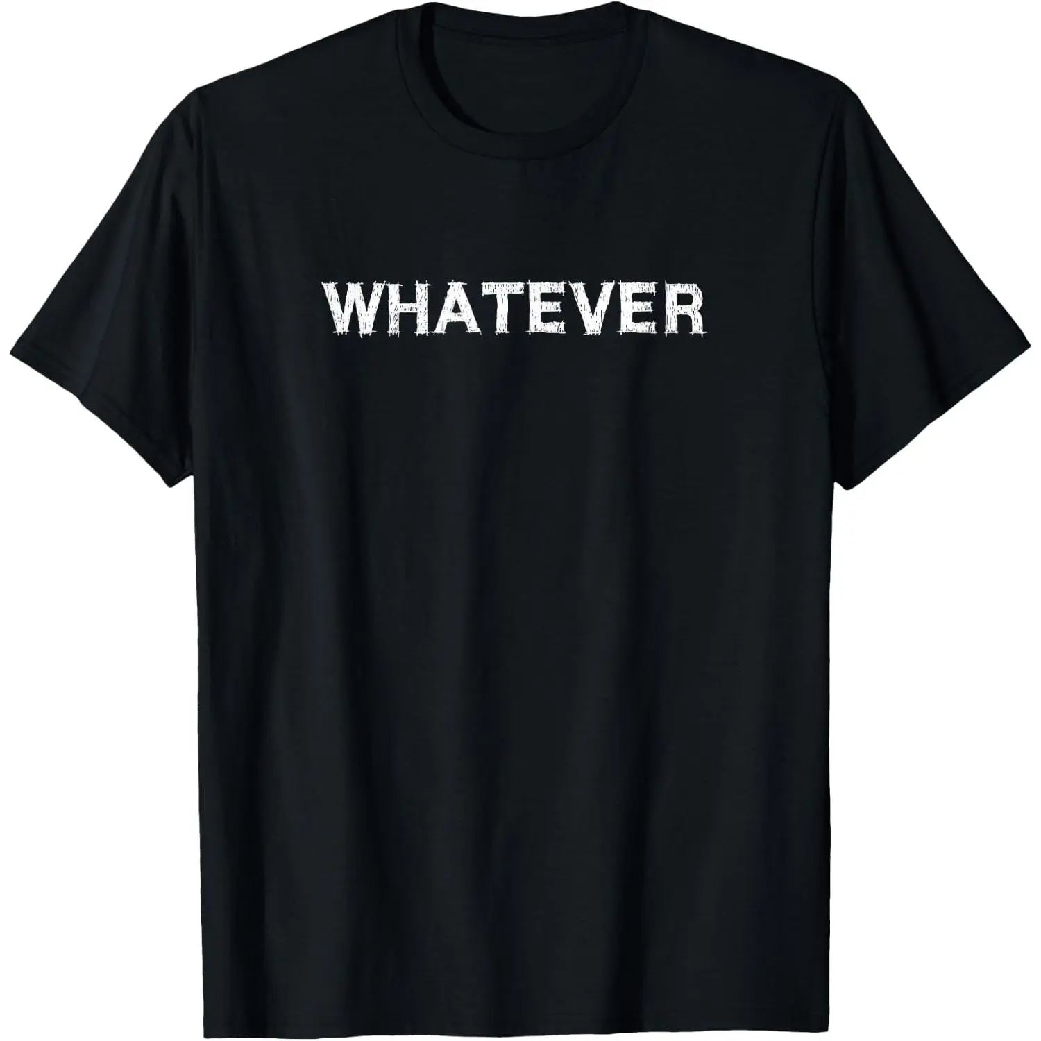 Women's "Whatever" Sarcastic Graphic T-Shirt, Casual Distressed 100% Cotton Short Sleeve Round Neck Tee for Everyday Wear