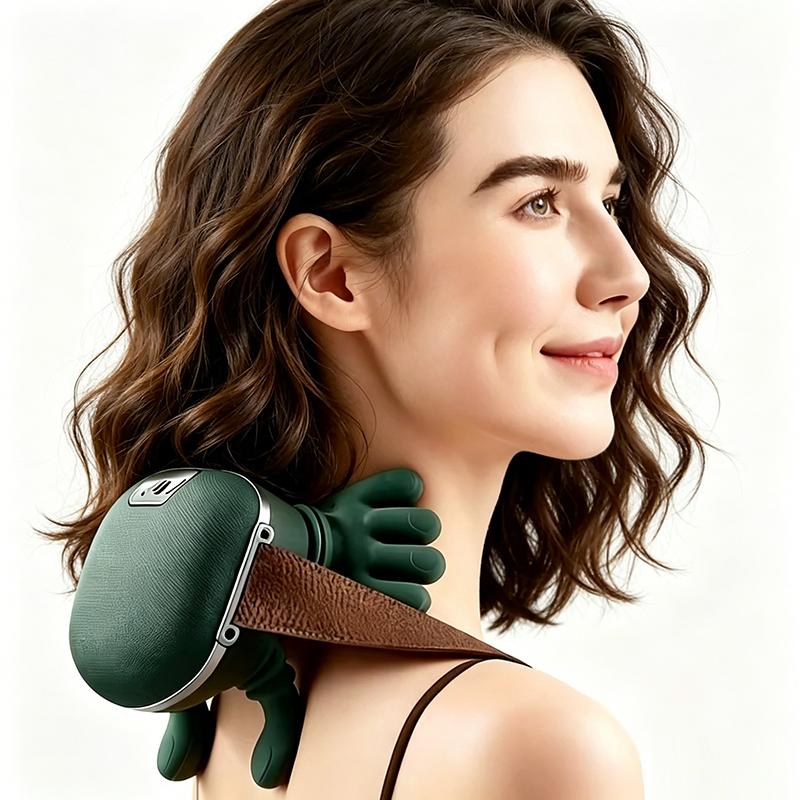 Professional handheld neck massager with realistic touch, three speed setting, adjustable, suitable for both men and women, suitable for home or office use, powered by USB for perfect gift, relaxation assistance, shoulder and neck soothing