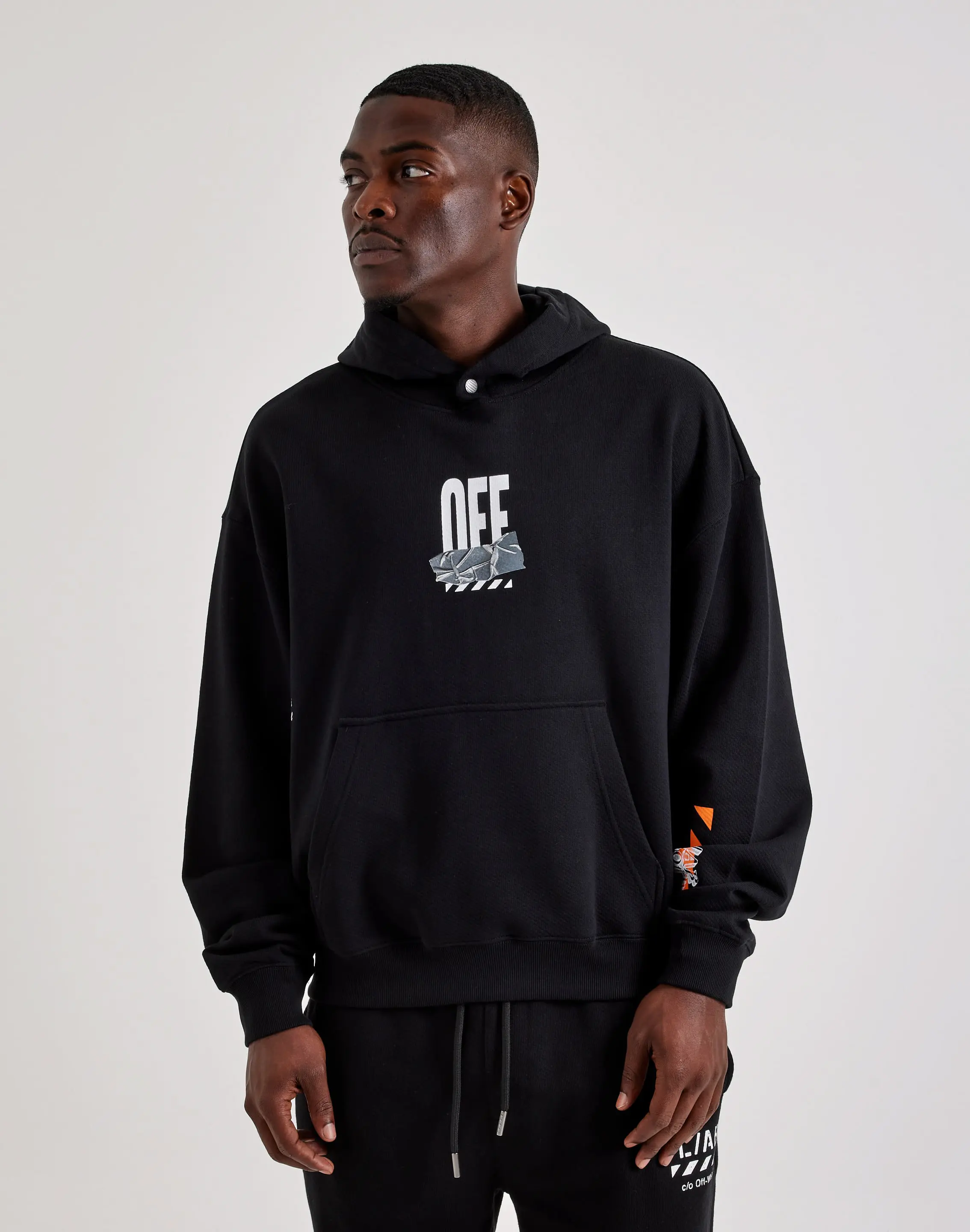 Mens Off-White L/AB Duct Tape Fleece Hoodie