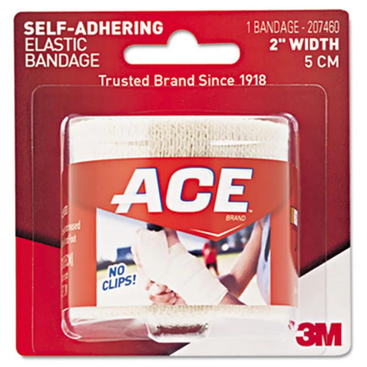 ACE Self-Adhering Elastic Bandage - 2 in. Width Reusable Firm-Fit Compression Wrap, No Slips Firm Support, Retains Elasticity for Sports & Sprains