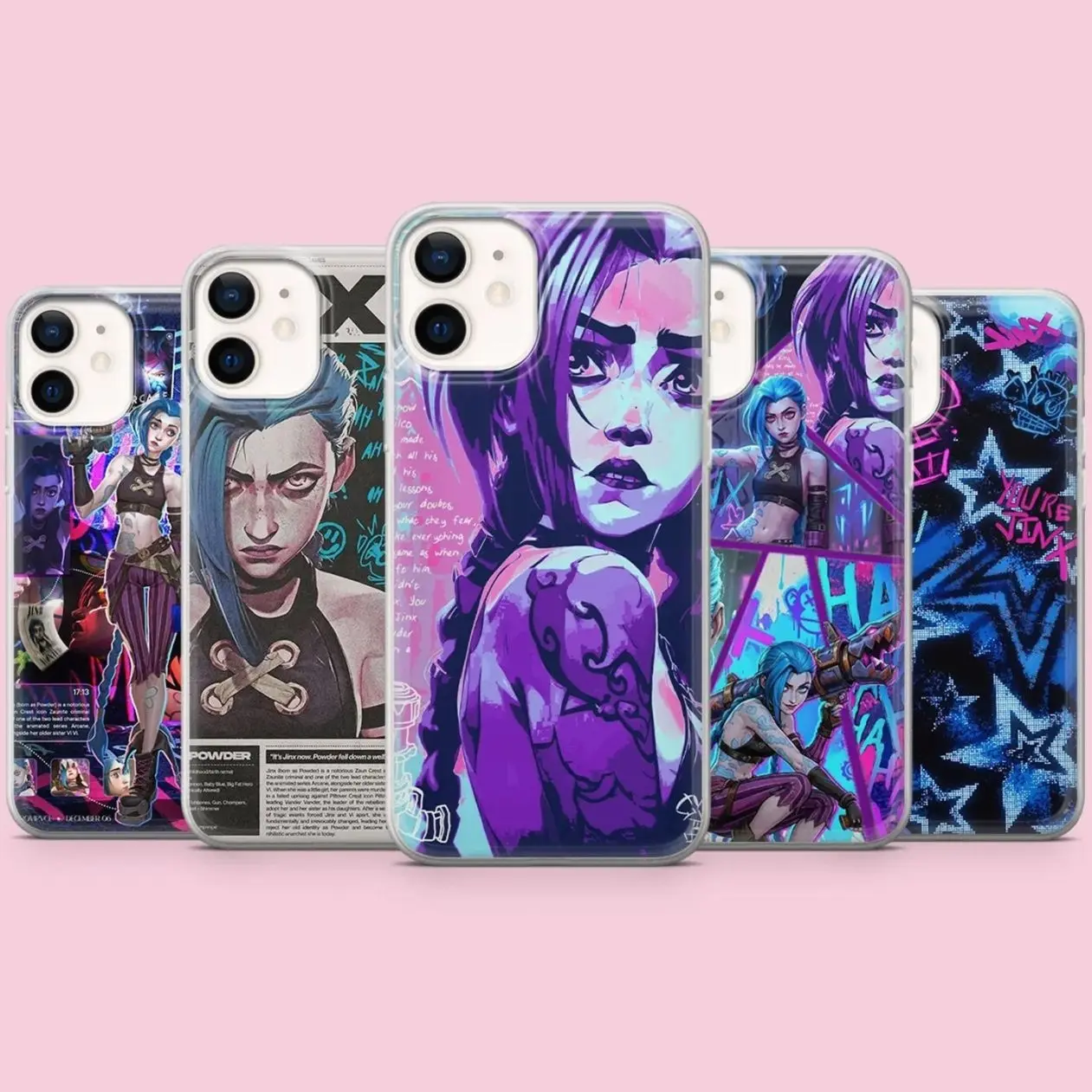 Jinx Phone Case Arcane League of Legends Compatible with iPhone X, 11, 12, 13, 14, 15, 16, 17 & Samsung