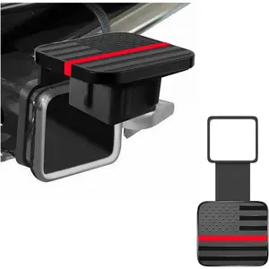 Trailer Hitch Cover, 2 Inch Trailer Receiver Tube Plug Insert Cap, Dustproof Automotive Exterior Receiver Tube Hitch Plug Protective Guard, Universal for Truck Trailer ATV (Red)