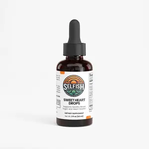 Selfish Sweet Heart Drops - 2 fl oz Liquid Supplement for Blood Sugar & Heart Health with Cinnamon, Turmeric, and Resveratrol