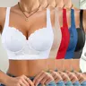 【SohoChic】Mimilemon Women's Floral Lace Bras Supportive Anti-Sagging Seamless Daily Lingerie Underwear, Christmas, Halloween