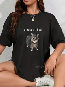 100% Cotton Uiia Cat I Wake Up I Engage In Tomfoolery T-Shirt