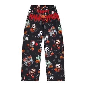Halloween Spooky Pumpkins Pajama Pants, Myerrrs Screammm Pajamas Pants, Cute Longewear, Pink Jammies Women's Pajamas Pant