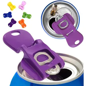 ZPRODESTD 6 Pack Can Opener and Cover Set Plastic Reusable Soda Beer Tab Lifters with Snap On Drink Protectors Ideal for Picnics Parties Travel and Home Use -5.99