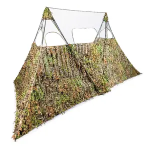 Nukem Double Up System in Mossy Oak Obsession 3D Leafy Lightweight Portable Hunting Blind Set with 2 Ground Blinds and Panel with Carrying Case Regular Size