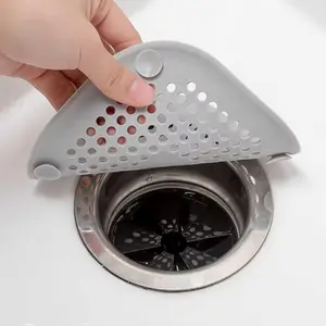 Square Silicone Drain Cover, Hair Filter for Bathroom Sink, Non-Slip Rubber Mat, Durable & Easy Install Floor Protector
